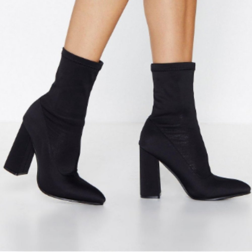 Nasty Gal Black Sock Boot